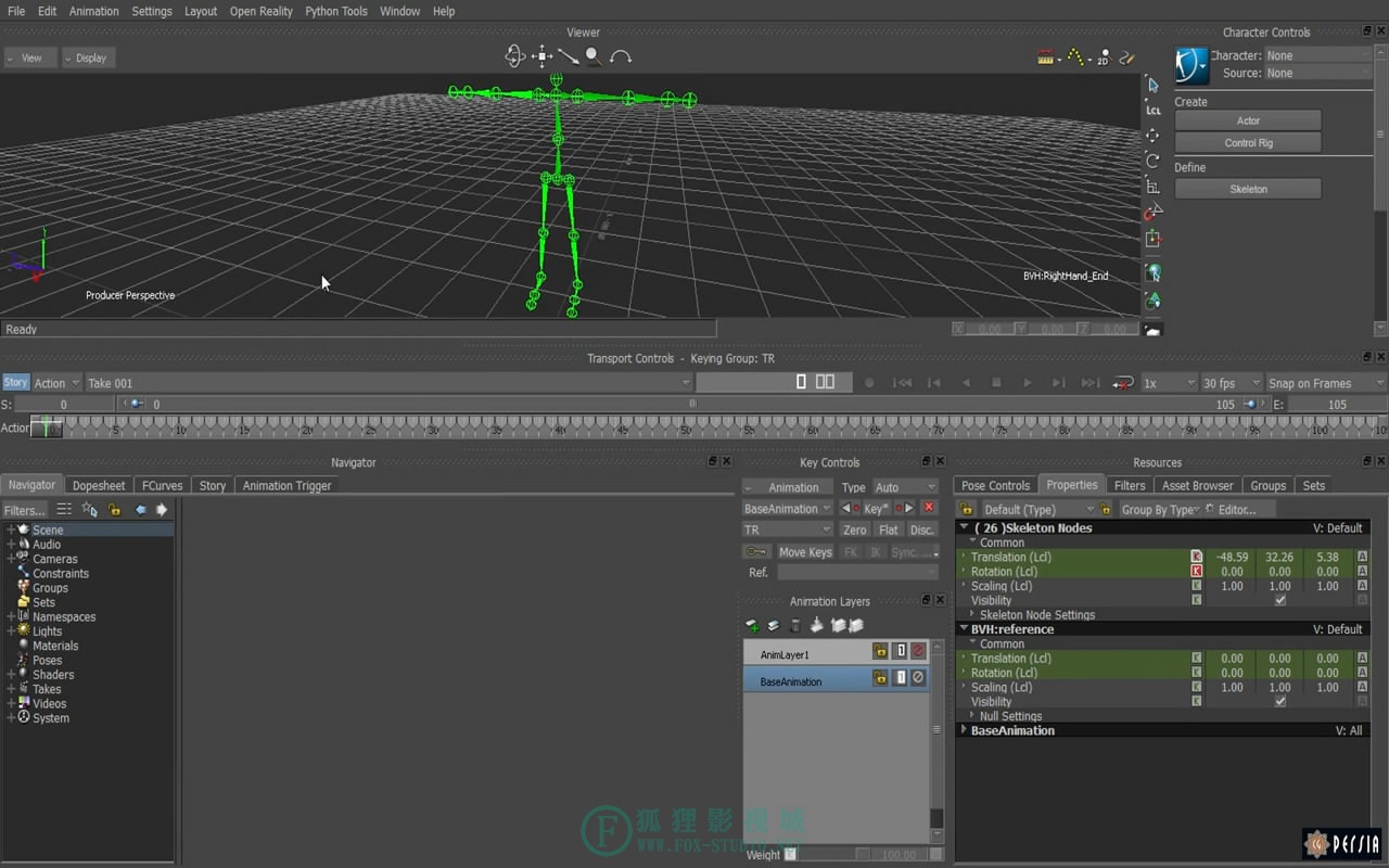 【C4D英文教程】MotionBuilder 角色动作制作