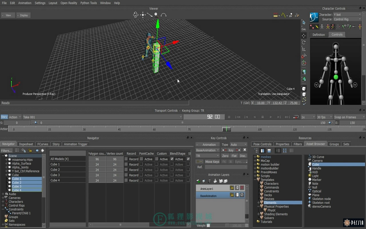 【C4D英文教程】MotionBuilder 角色动作制作